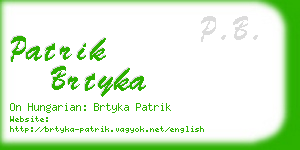 patrik brtyka business card